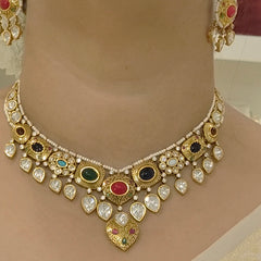Namrita navrattan polki necklace set