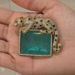 Jaguar doublet brooch
