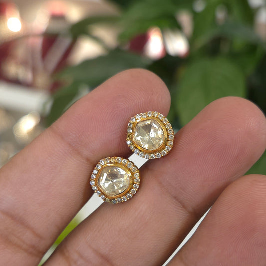Tina Mossonite polki stud