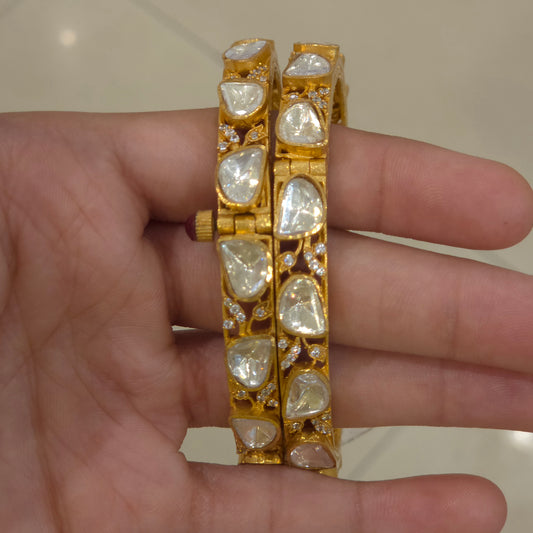 Meena moissanite polki bangles