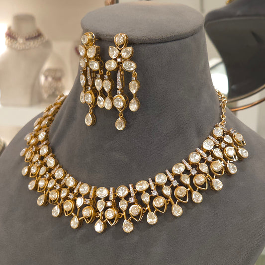 Garima moissanite polki set