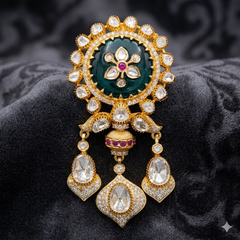 Anshu Moissanite polki brooch