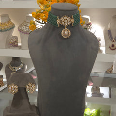 Mehraz moissanite polki choker set