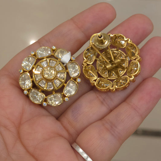 Raha moissanite polki studs