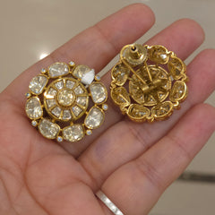 Raha moissanite polki studs