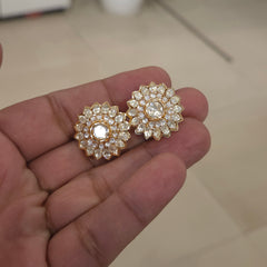 Sapna moissanite polki studs