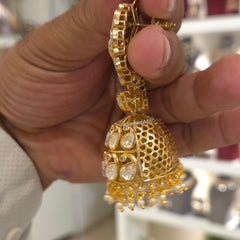 Zarina moissanite polki jhumka