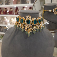 Mili moissanite polki choker set