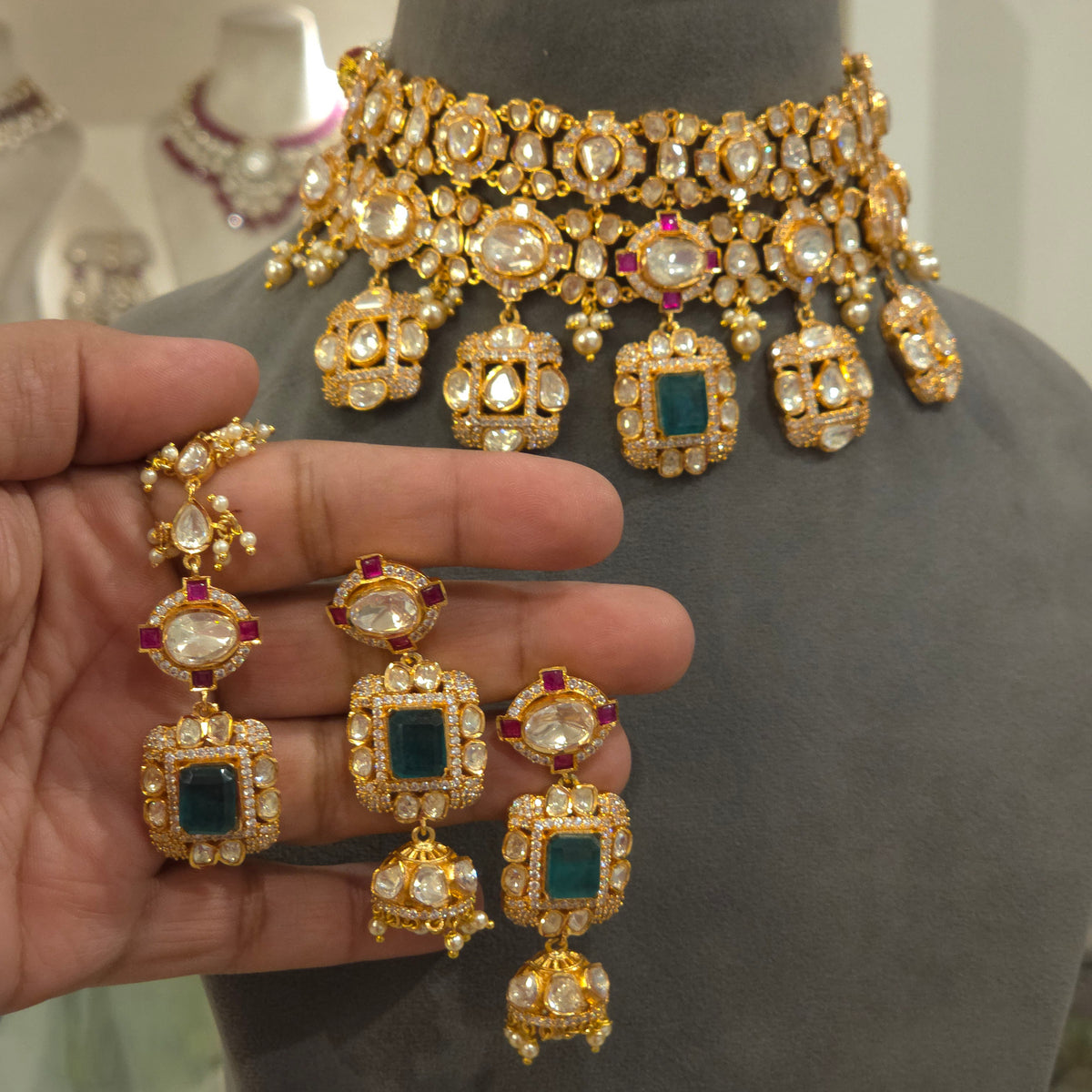 Arpana moissanite polki choker