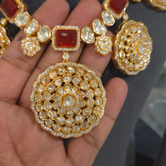 Mukta moissanite polki set
