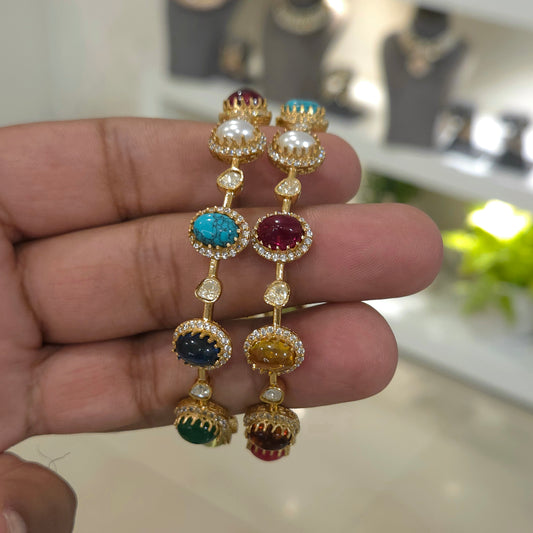 Barkha moissanite navrattan bangle