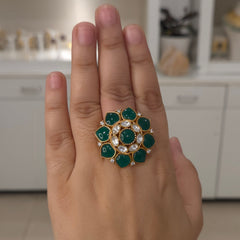 Ramaya moissanite polki ring