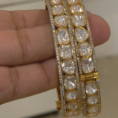 Rebecca hand set moissanite polki bangles