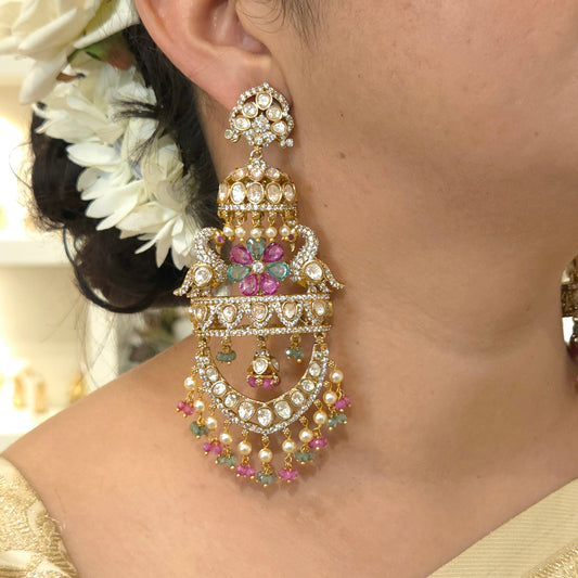 Reha moissanite polki earrings