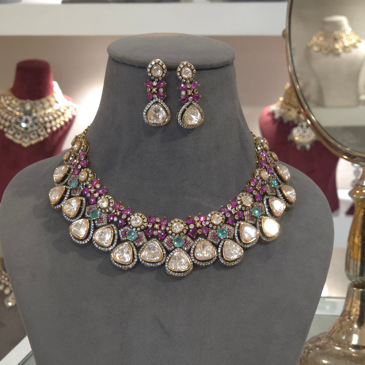 Sagarika moissanite polki set