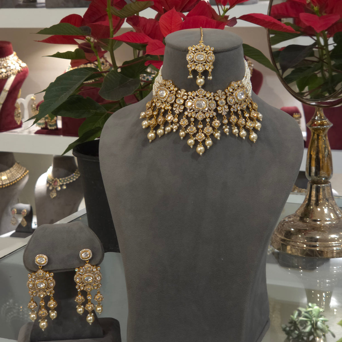 Vaishnav polki necklace set