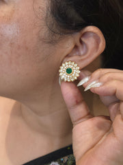 Sapna moissanite polki studs