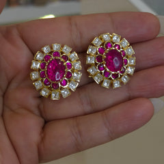 Maya moissanite polki studs