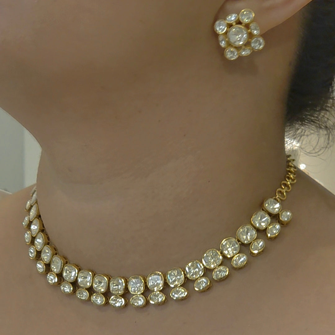 Anjum moissanite polki set