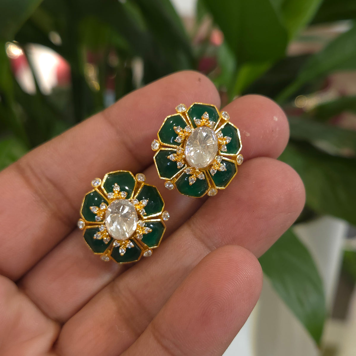 Manjula small moissanite studs