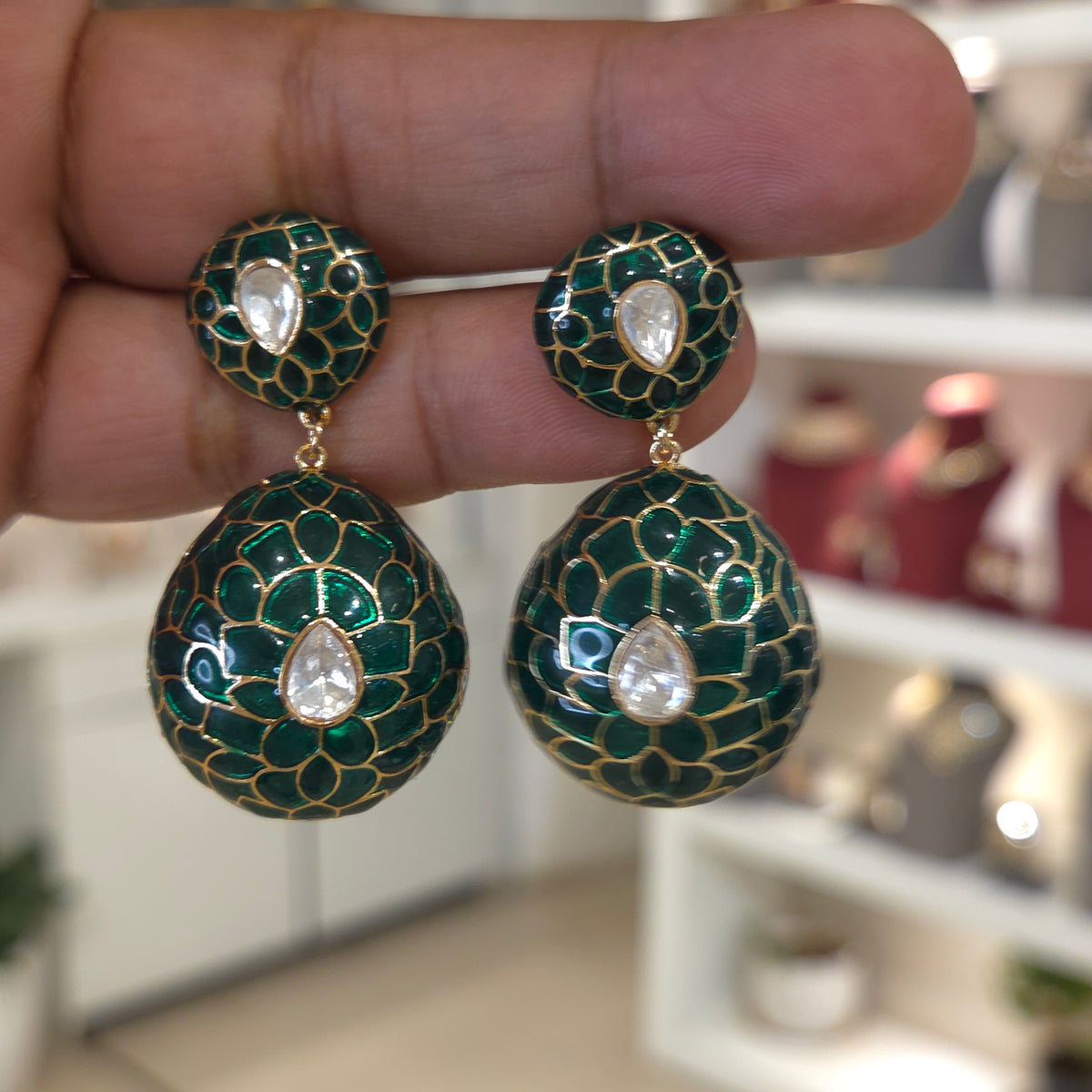 Adam moissanite polki earrings