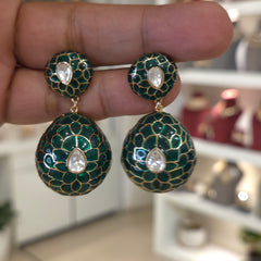 Adam moissanite polki earrings