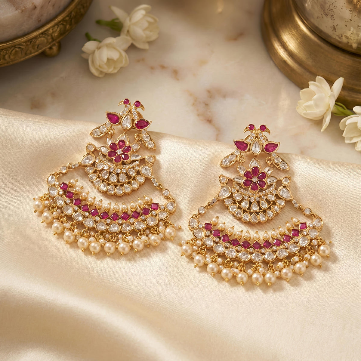 Manjula moissanite polki chaandbali