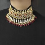 Deepika Maroon Paachi Kundan Set - Image 3