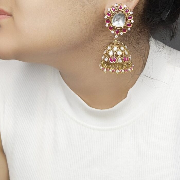 Aleena Ruby maroon jhumka - Image 1