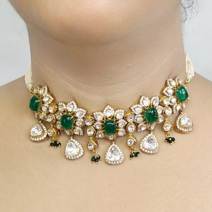 Sasha Moissanite polki choker - Image 3