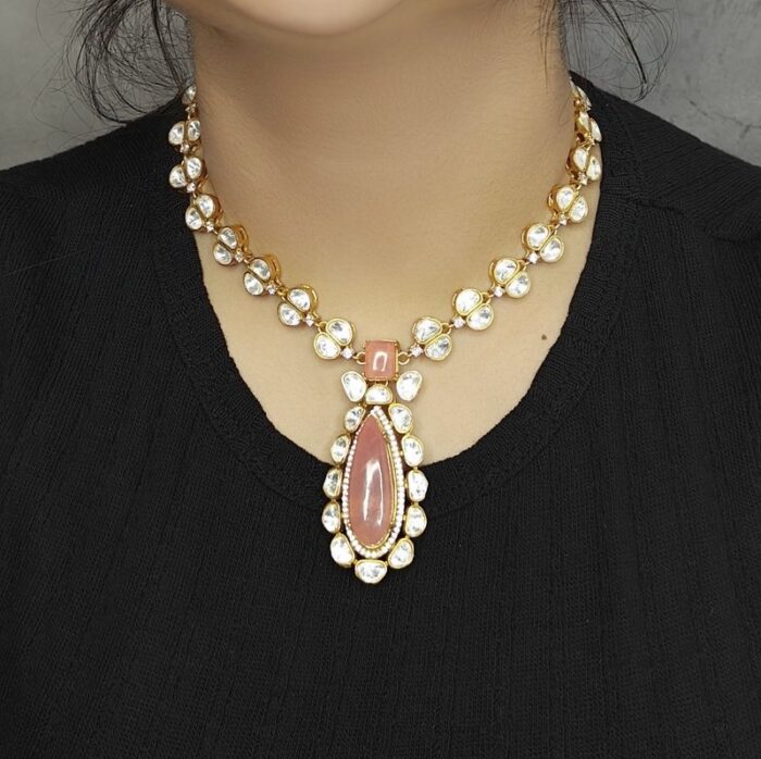 Aalekhaa Pink Polki Set - Image 2